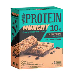 MUNCHY - Barras de Proteínas S/Azúcar Chocolate Chips 4 x 30 g