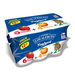 FUNDO LOS ALERCES - Pack Yoghurt Sabor Frutilla + Damasco + Piña 12 x 120 g