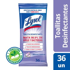 LYSOL - Toallitas Desinfectantes Aroma Brisas de la Mañana 36 Un