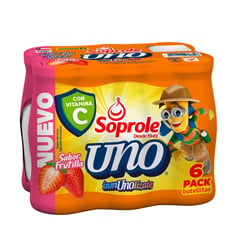 SOPROLE - Probióticos Uno Vit C Sabor Frutilla 6 x 80 ml