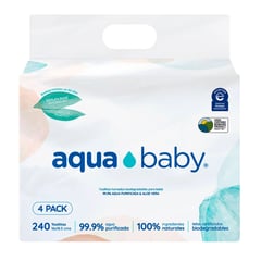 AQUA BABY - Toallitas Húmedas 99.9% Agua 240 Un