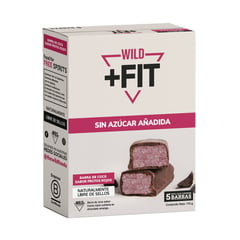 WILD FIT - Barras de Coco Sabor Frutos Rojos con Chocolate 5 x 35 g