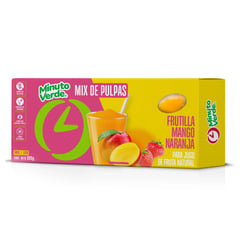 MINUTO VERDE - Pulpa de Frutilla, Mango y Naranja Congelada 335 g