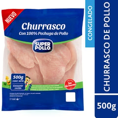 SUPER POLLO - Churrascos de Pechuga de Pollo Congelado 500 g