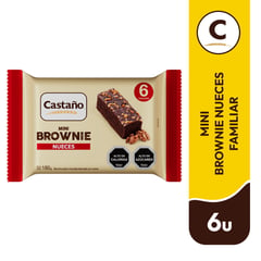 CASTAÑO - Pack Mini Brownie con Nueces 6 Un x 30 g