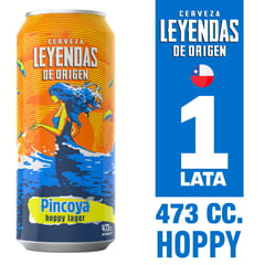 LEYENDAS DE ORIGEN - CERVEZA PINCOYA HOPPY LAGER 5G 473 CC