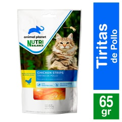 ANIMAL PLANET - Snack para Gatos Tiritas de Pollo 65 g