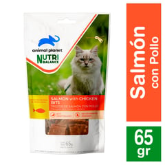 ANIMAL PLANET - Snack para Gatos Trozos de Salmón con Pollo 65 g