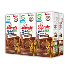 SOPROLE - Pack Leche Semidescremada con Avena y Chocolate 6 x 200 ml